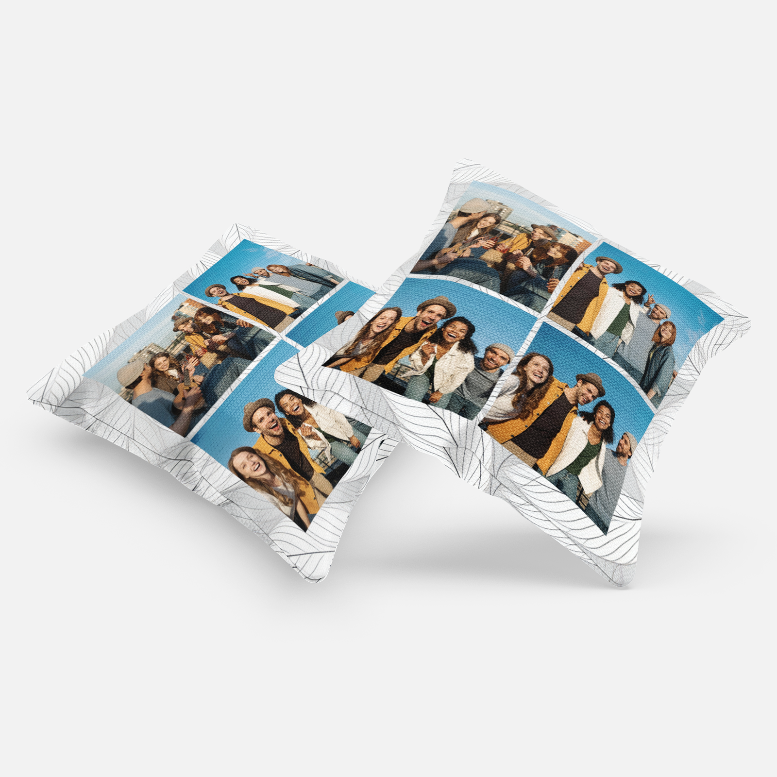 4 Image Grid Gallery Photo Pillow