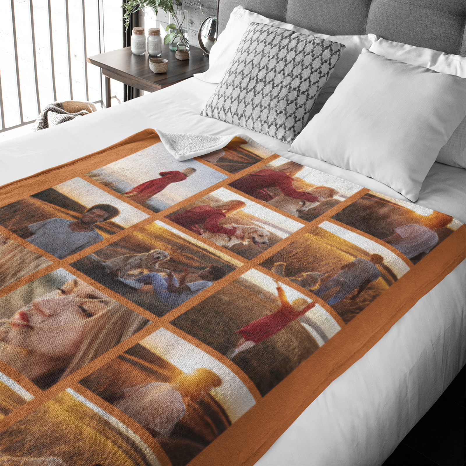 Collage Gallery of Fifteen Premium Fleece Photo Blanket