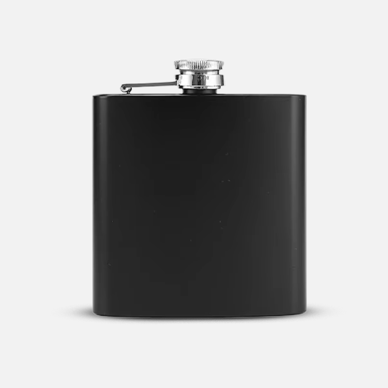 Custom Logo Matte Black Hip Flask