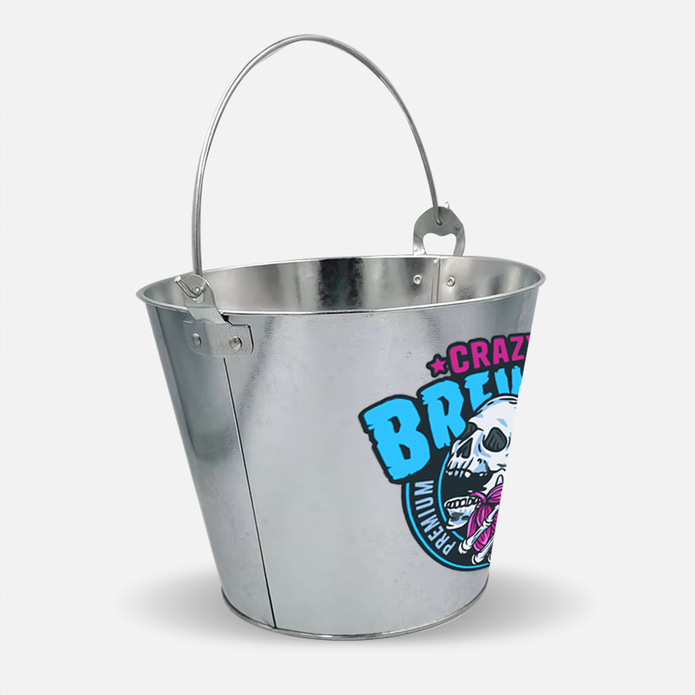 Custom 5L Galvanized Metal Ice Bucket