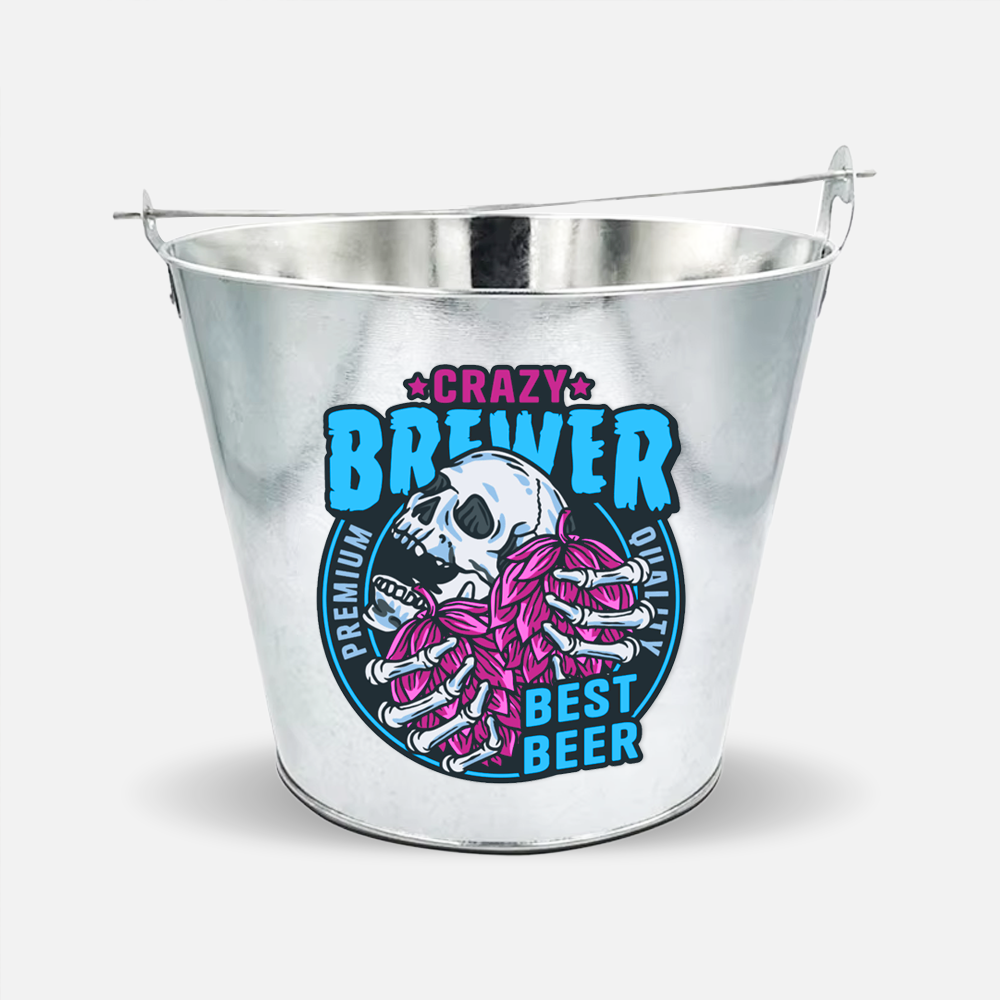 Custom 5L Galvanized Metal Ice Bucket