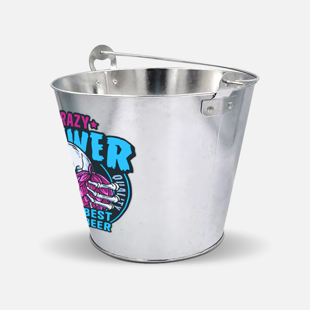 Custom 5L Galvanized Metal Ice Bucket