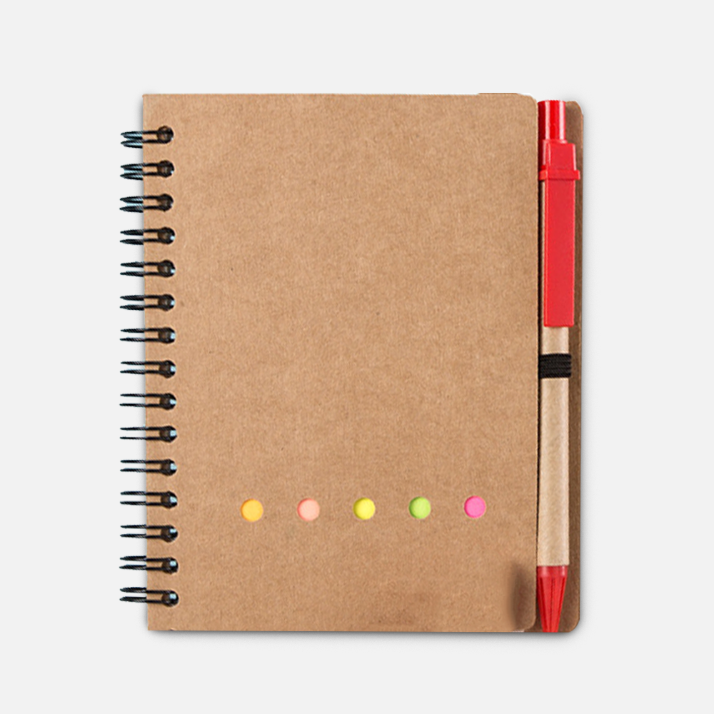 Custom Kraft Notebook & Sticky Notes Set