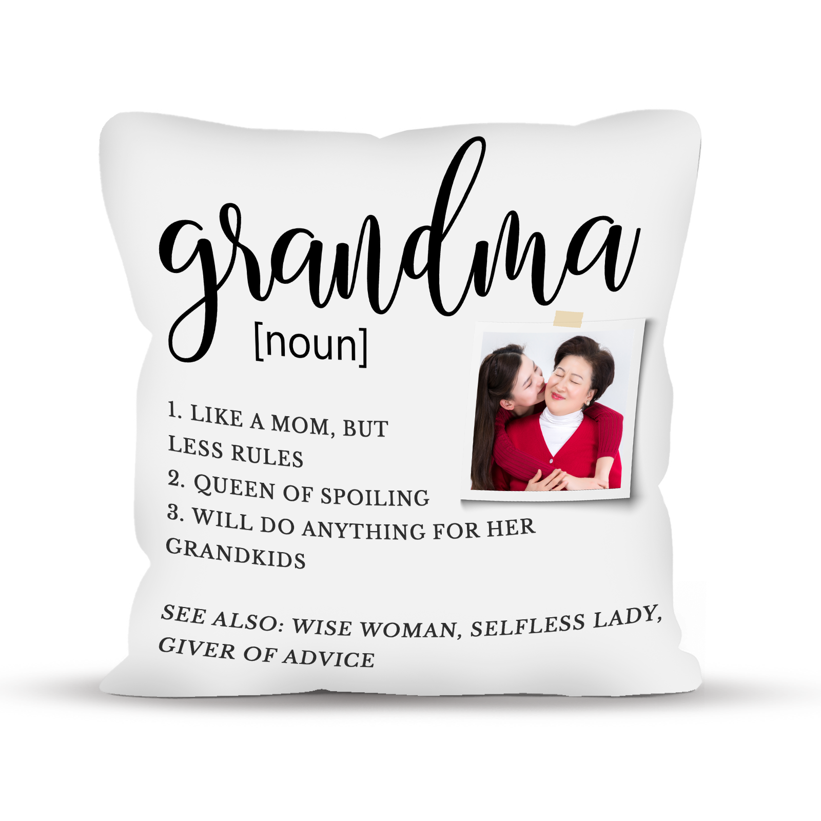 Personalized Grandma Meaning Photo Pillow