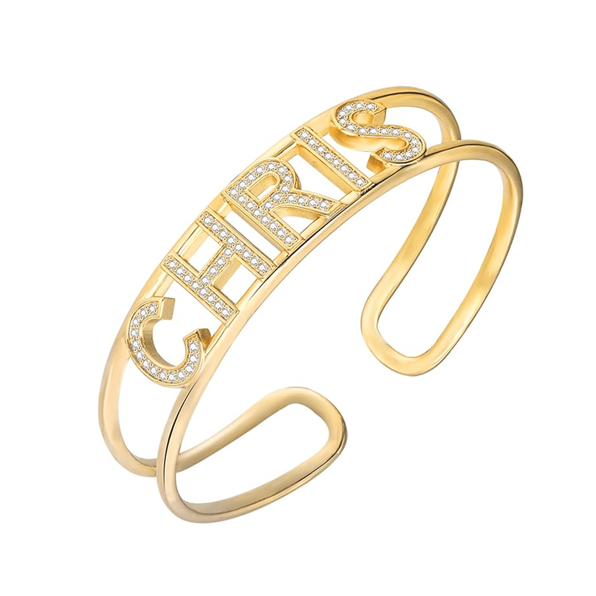 Crystal Name Bangle Bracelet