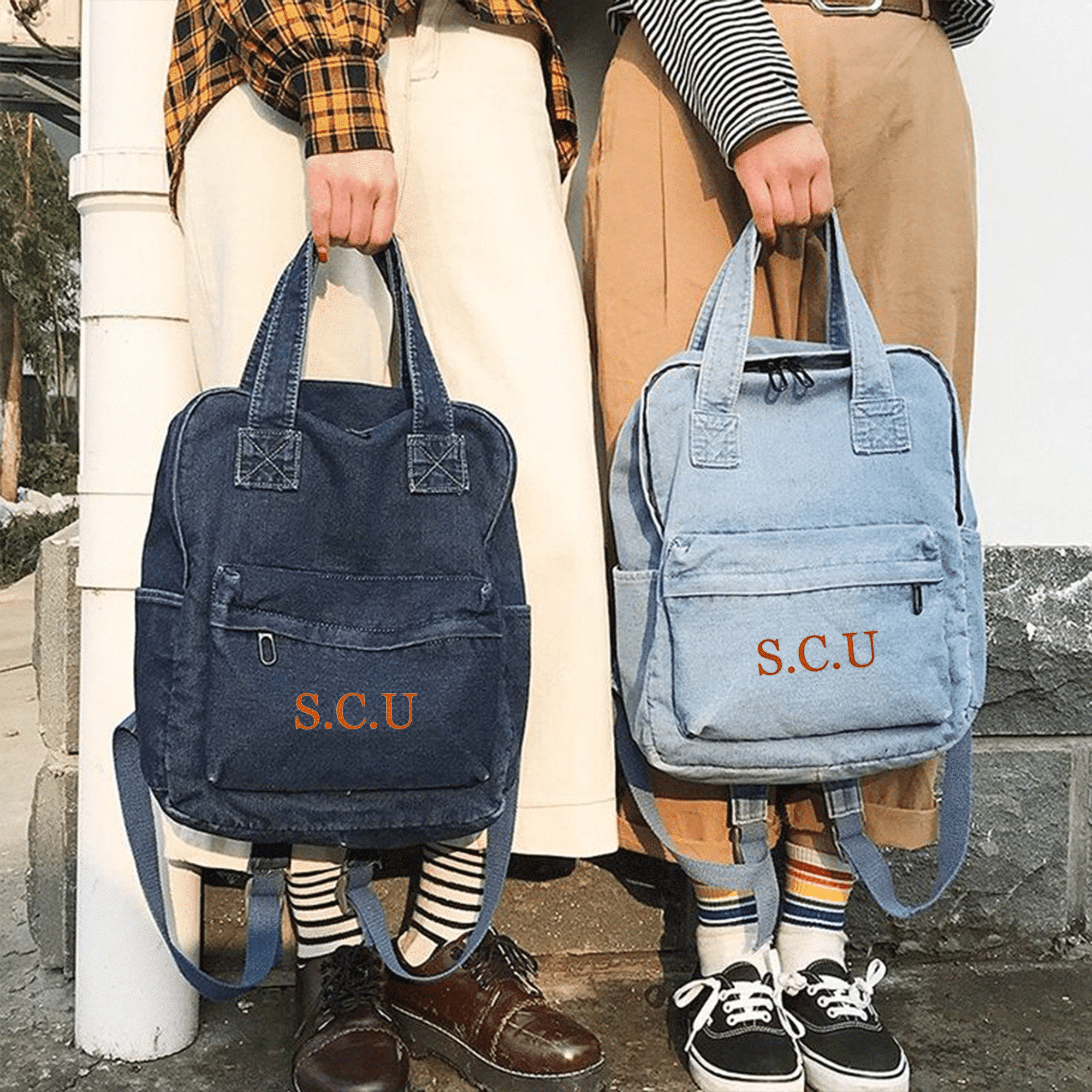 Denim Backpack for Kids and Adults