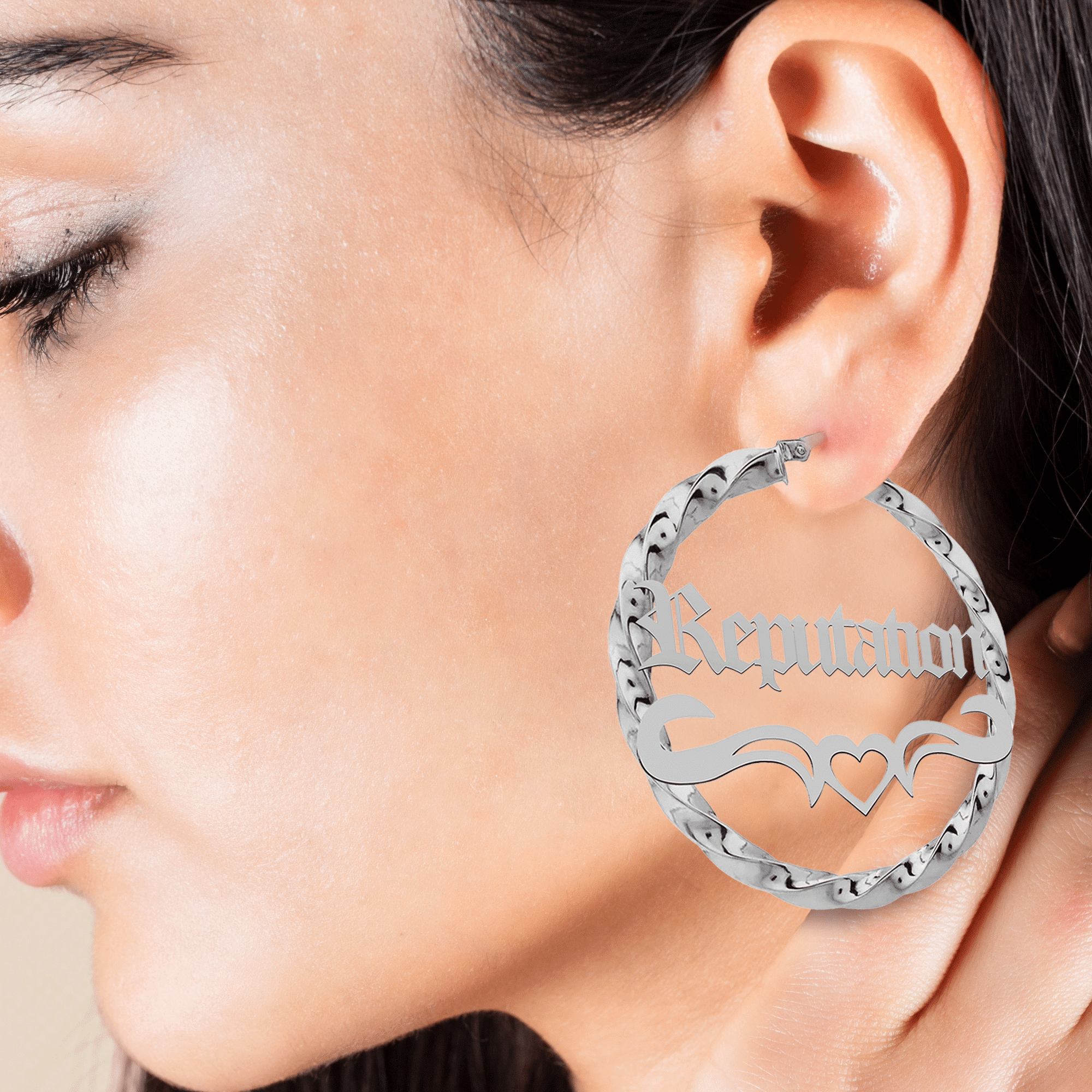 Name Hoop Earrings