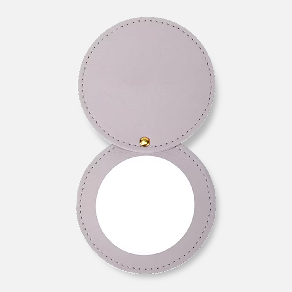 Custom Logo Rotatable Leather Compact Mirror