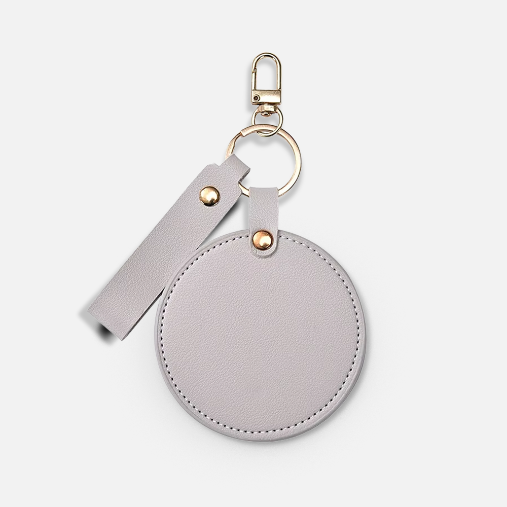 Custom Logo Compact Pocket Mirror Keychain