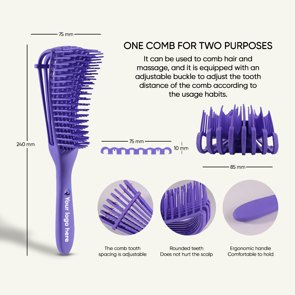 Custom Logo Detangling Octopus Hair Brush