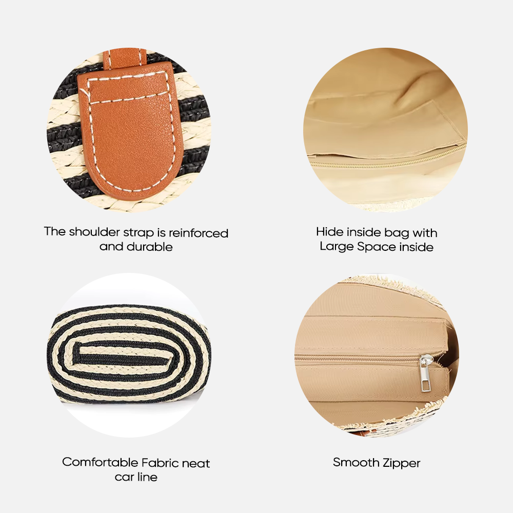 Custom Branded Crochet Straw Beach Bag