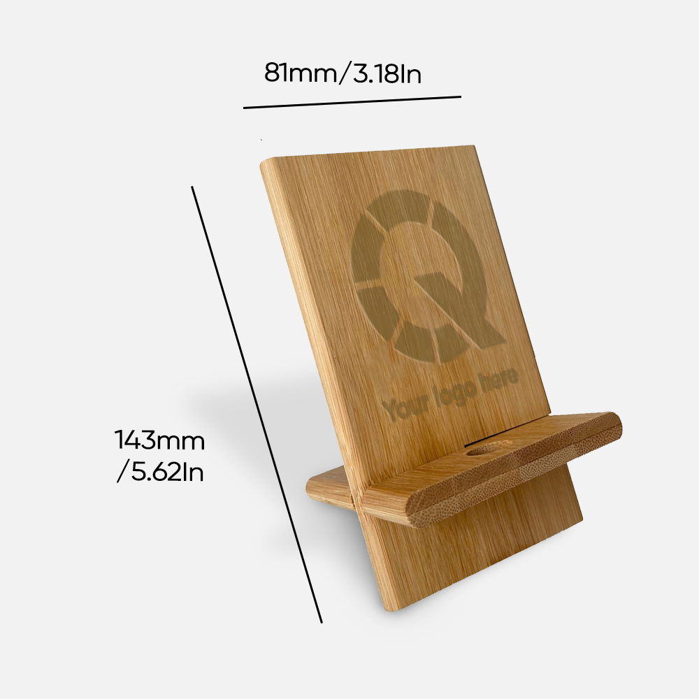 Custom Logo Bamboo Phone Stand