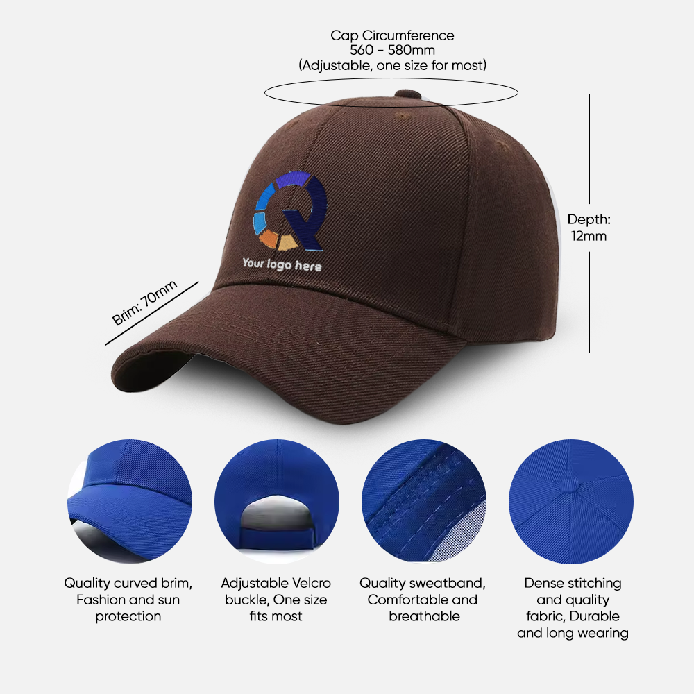 Custom Embroidered 6 Panel Baseball Caps