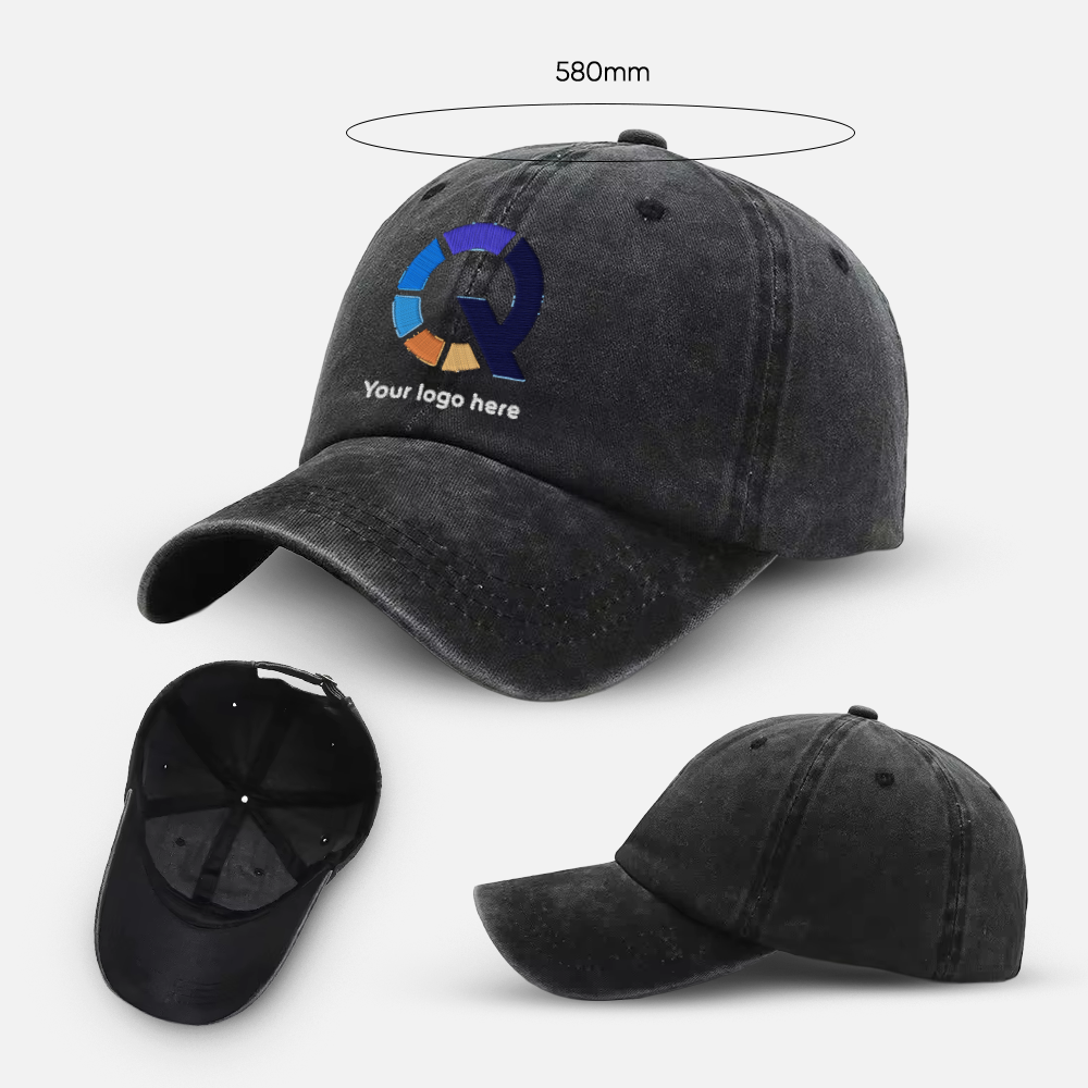 Custom Logo Washed Cotton Baseball Caps