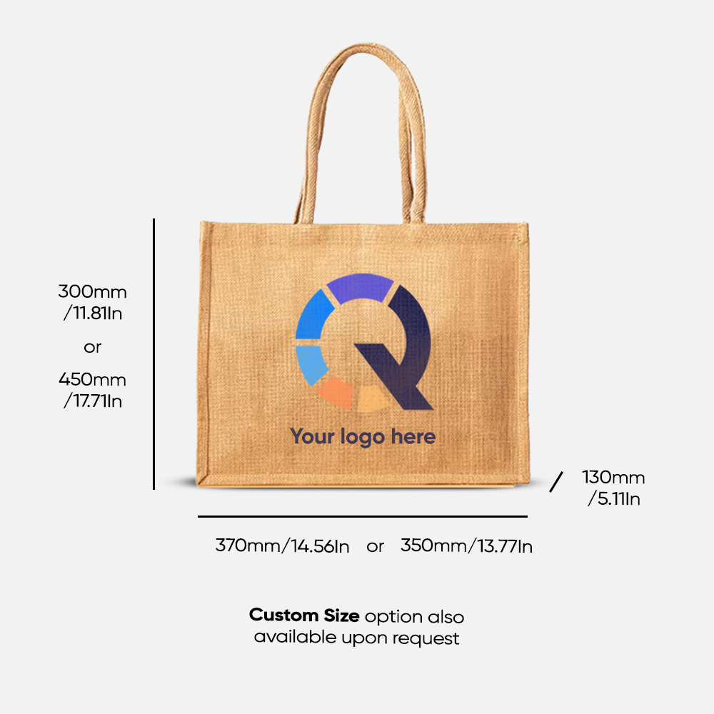 Custom Logo Foldable Jute Tote Bag