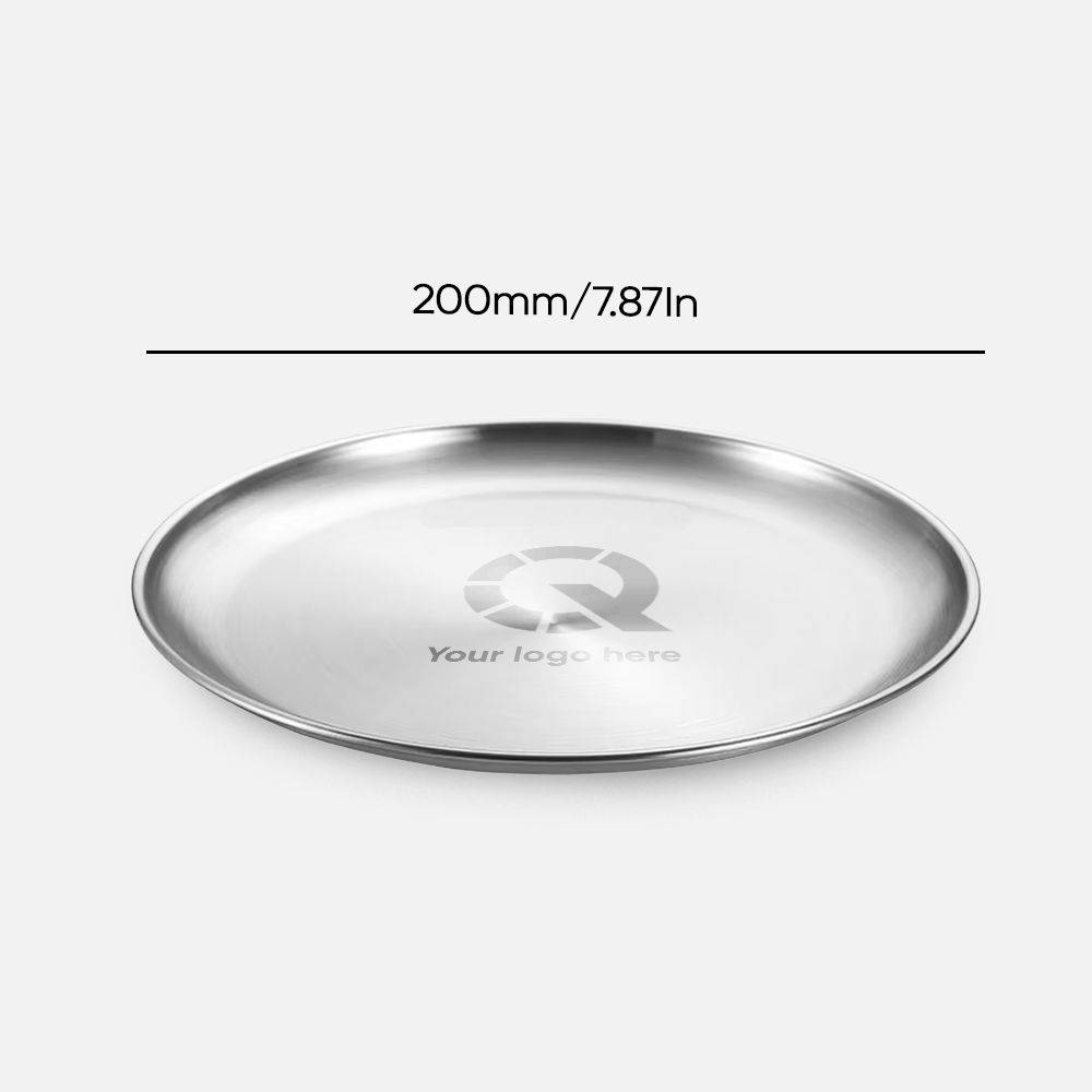 Custom Logo 8 Inch Stainless Steel Plate