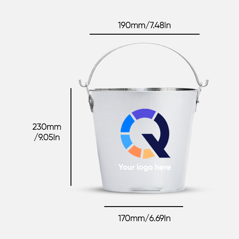 Factory Custom 5L/8L/10L Galvanized Iron Metal Tin Beer Ice Bucket for Champagne Beverage With Handle