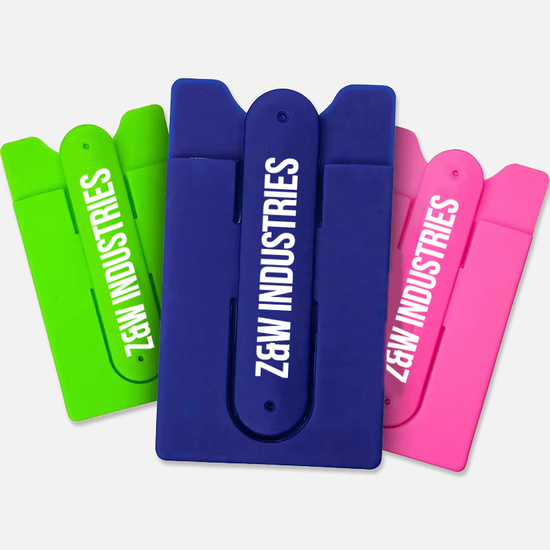 Custom Logo Silicone Phone Wallet Stand
