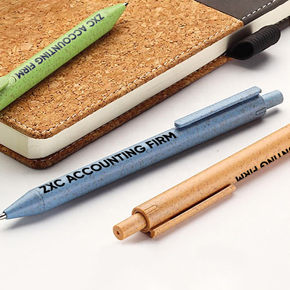 Custom Logo Eco-Friendly Wheat Straw Pens