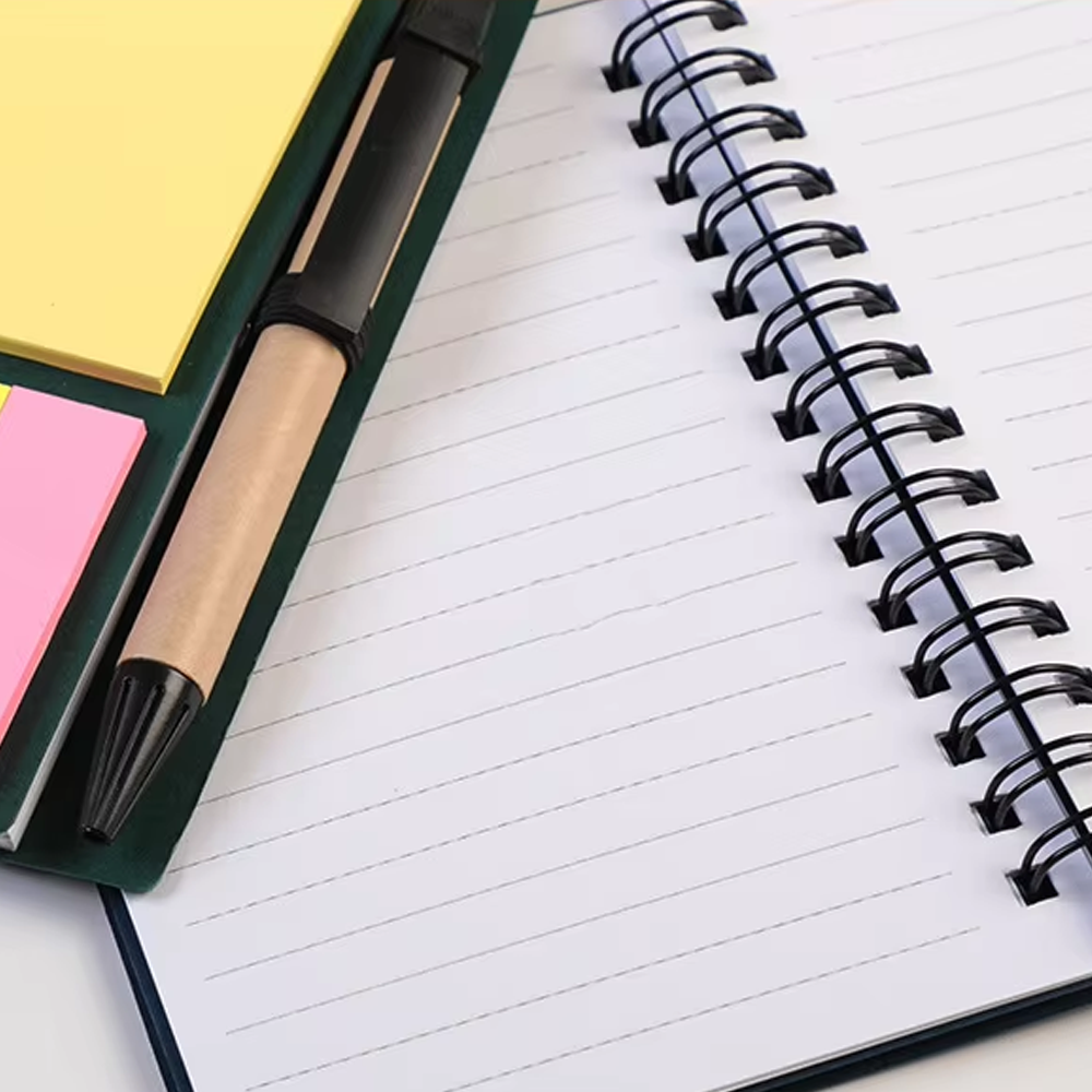 Custom Kraft Notebook & Sticky Notes Set