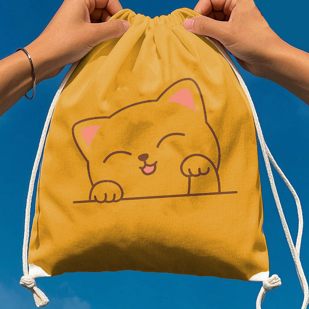 Custom Branded Foldable Canvas Drawstring Bag