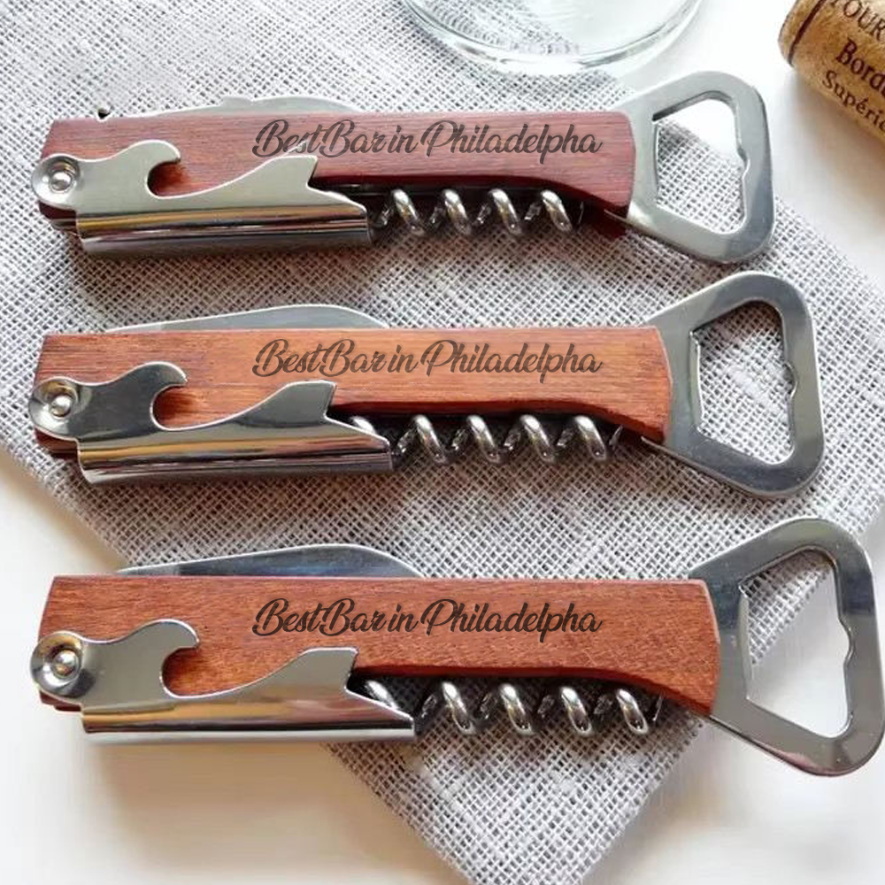 Custom Wooden Wine and Beer Opener With Logo