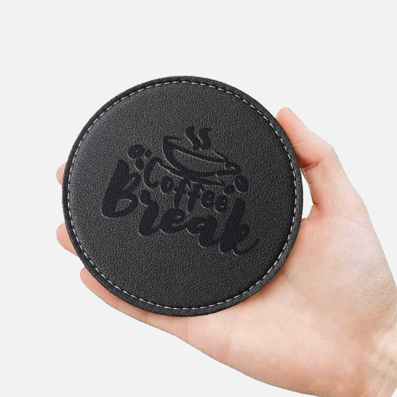 Custom PU Leather Logo Coasters