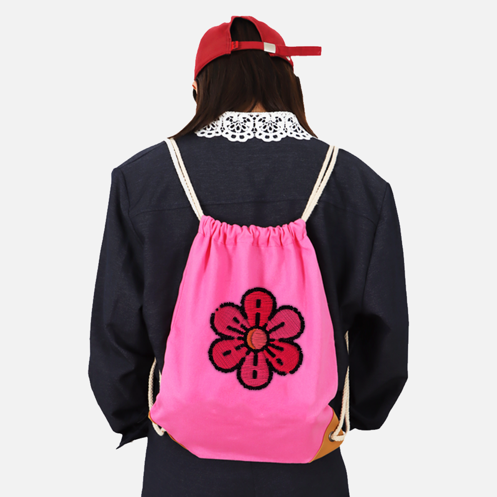 Custom Branded Foldable Canvas Drawstring Bag