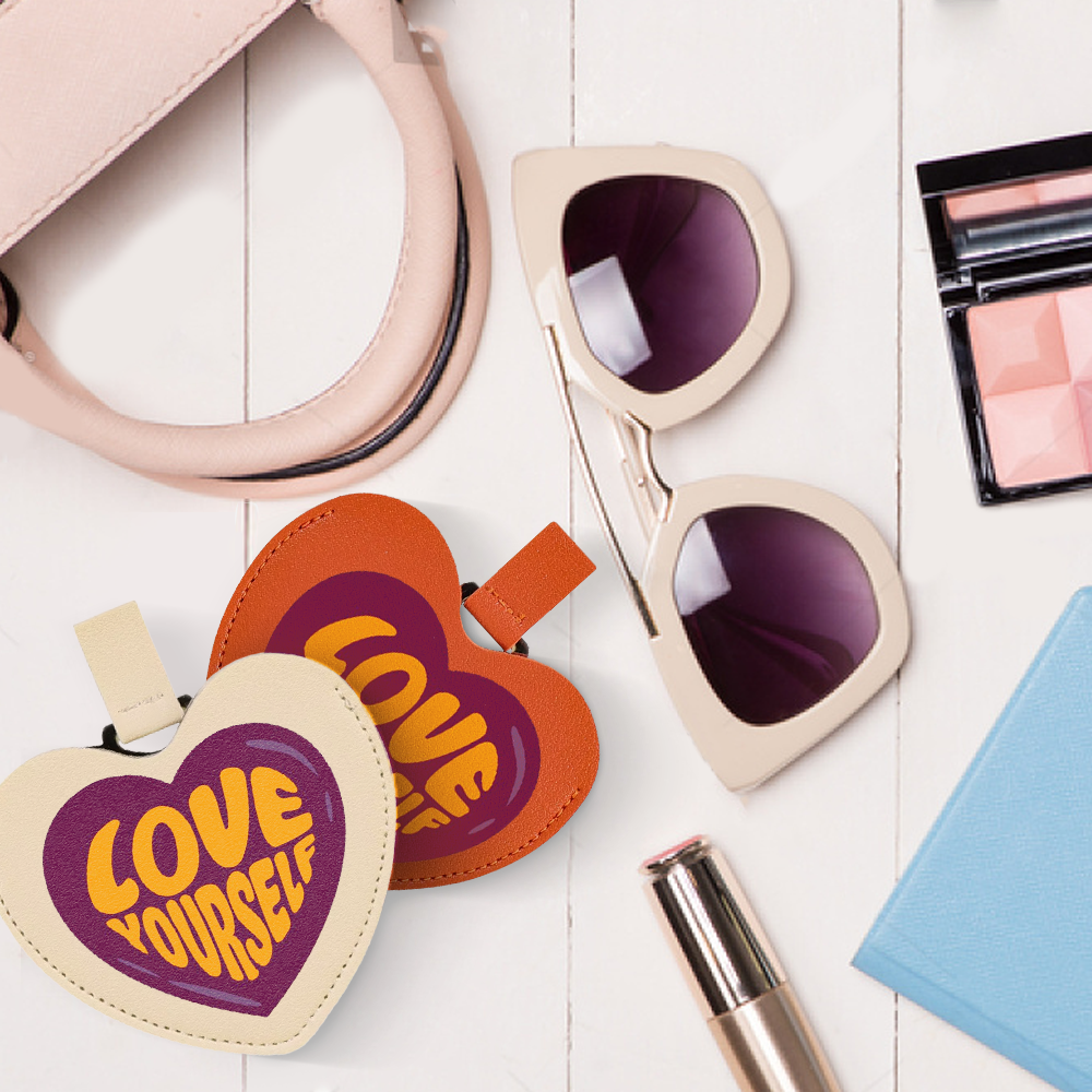 Custom Logo Heart Compact Mirror