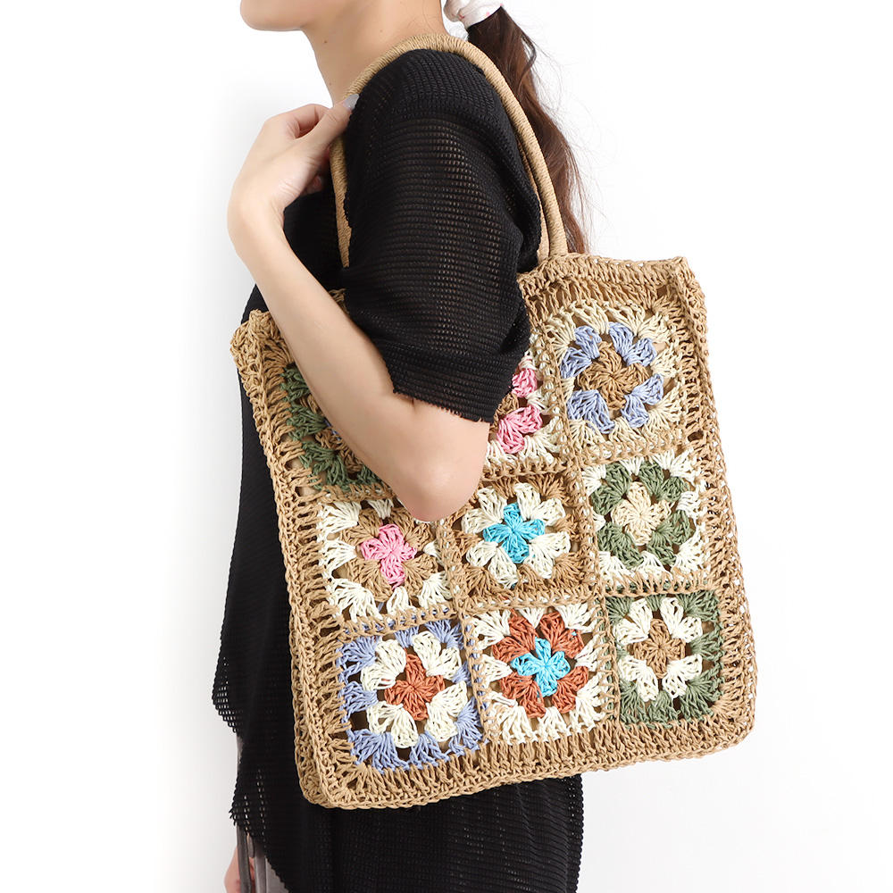 Custom Branded Crochet Straw Beach Bag