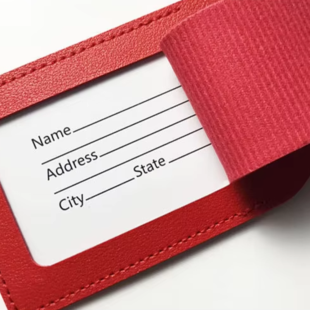 Custom Logo PU Leather Luggage Tag