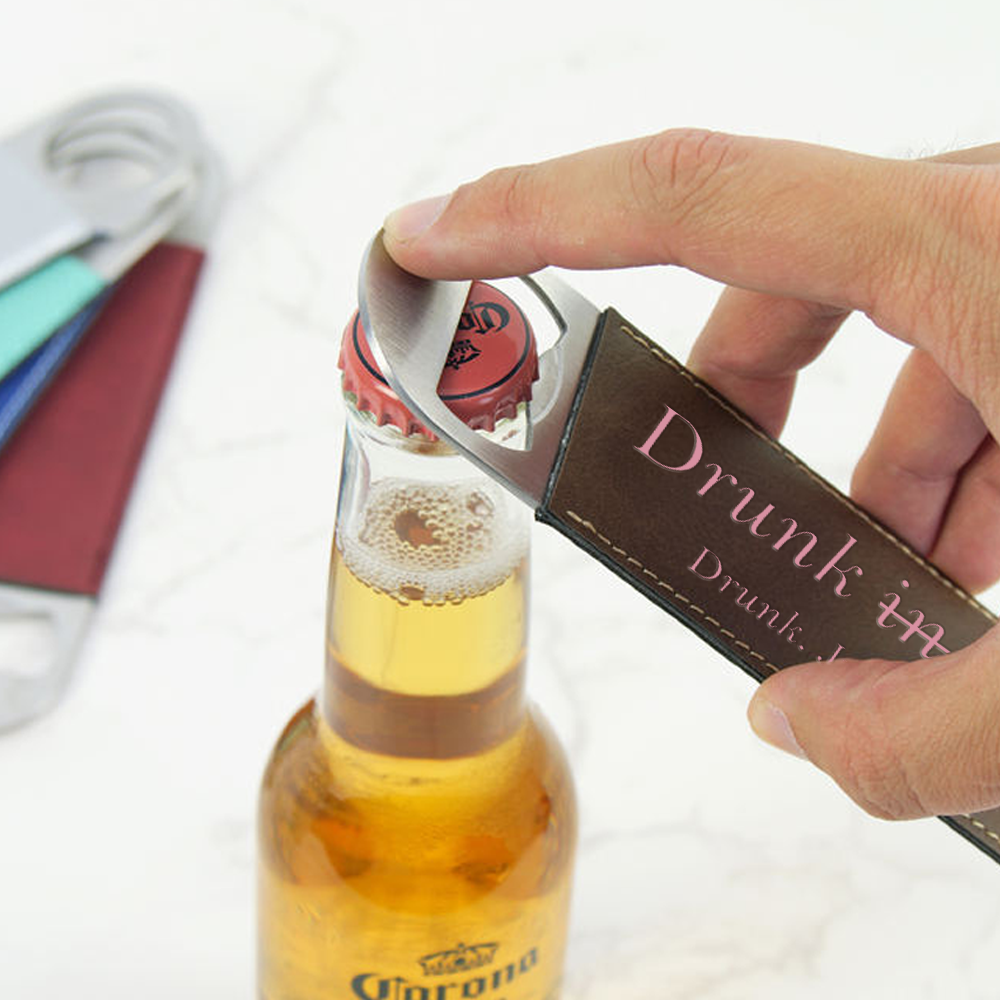 Custom Engraved Leatherette Bottle Opener
