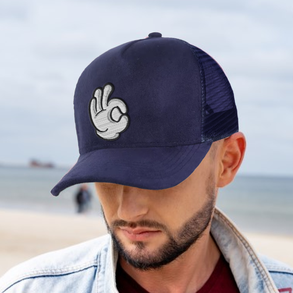 Custom Logo Mesh Suede Trucker Hat