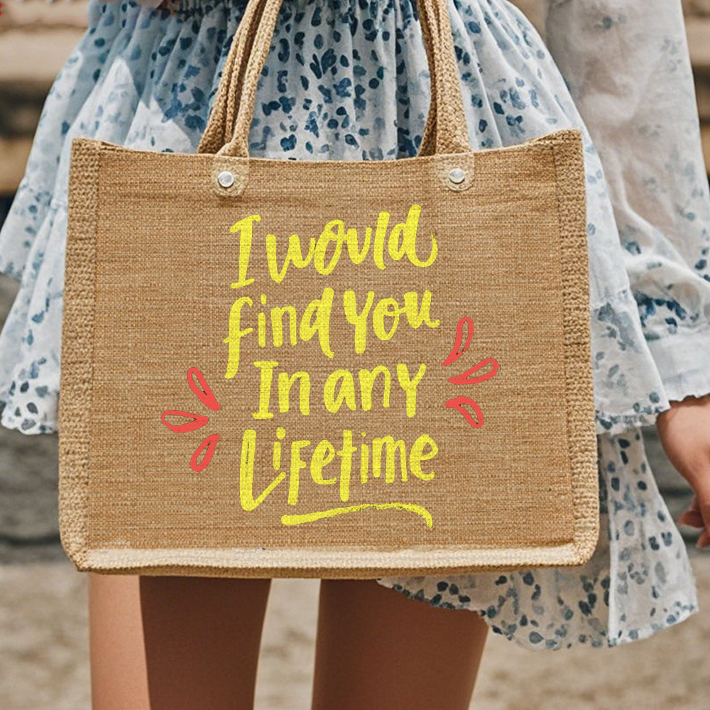 Custom Logo Foldable Jute Tote Bag