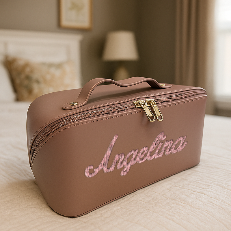 Custom Embroidered Travel Makeup Bag
