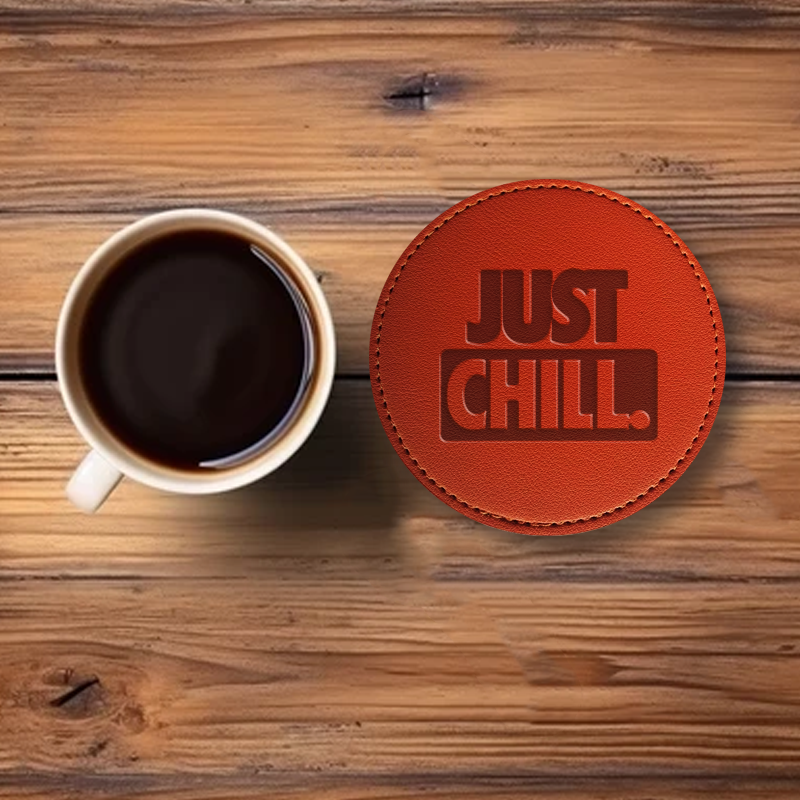 Custom PU Leather Logo Coasters