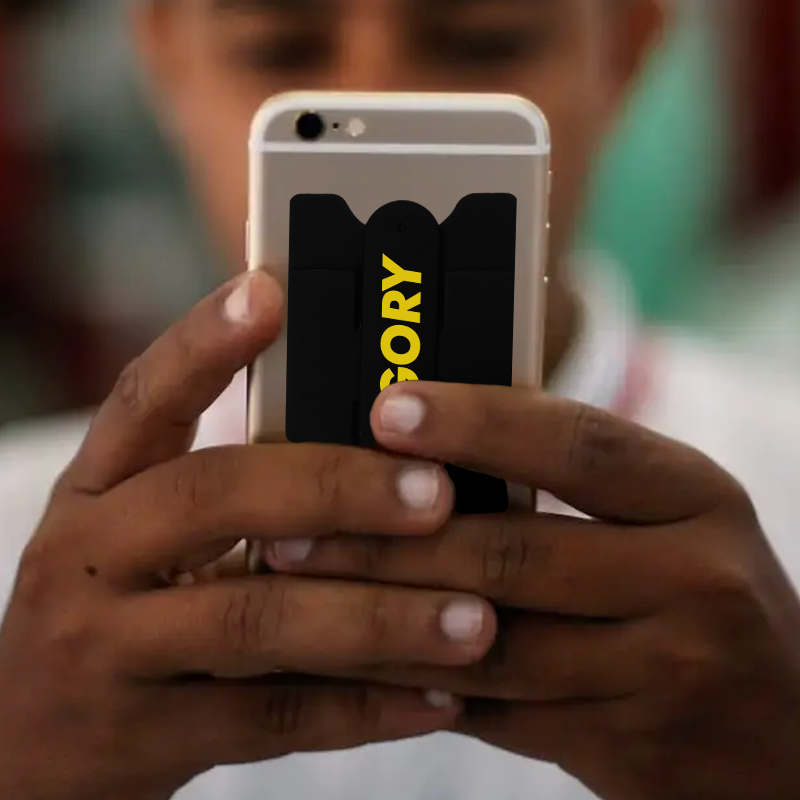 Custom Logo Silicone Phone Wallet Stand