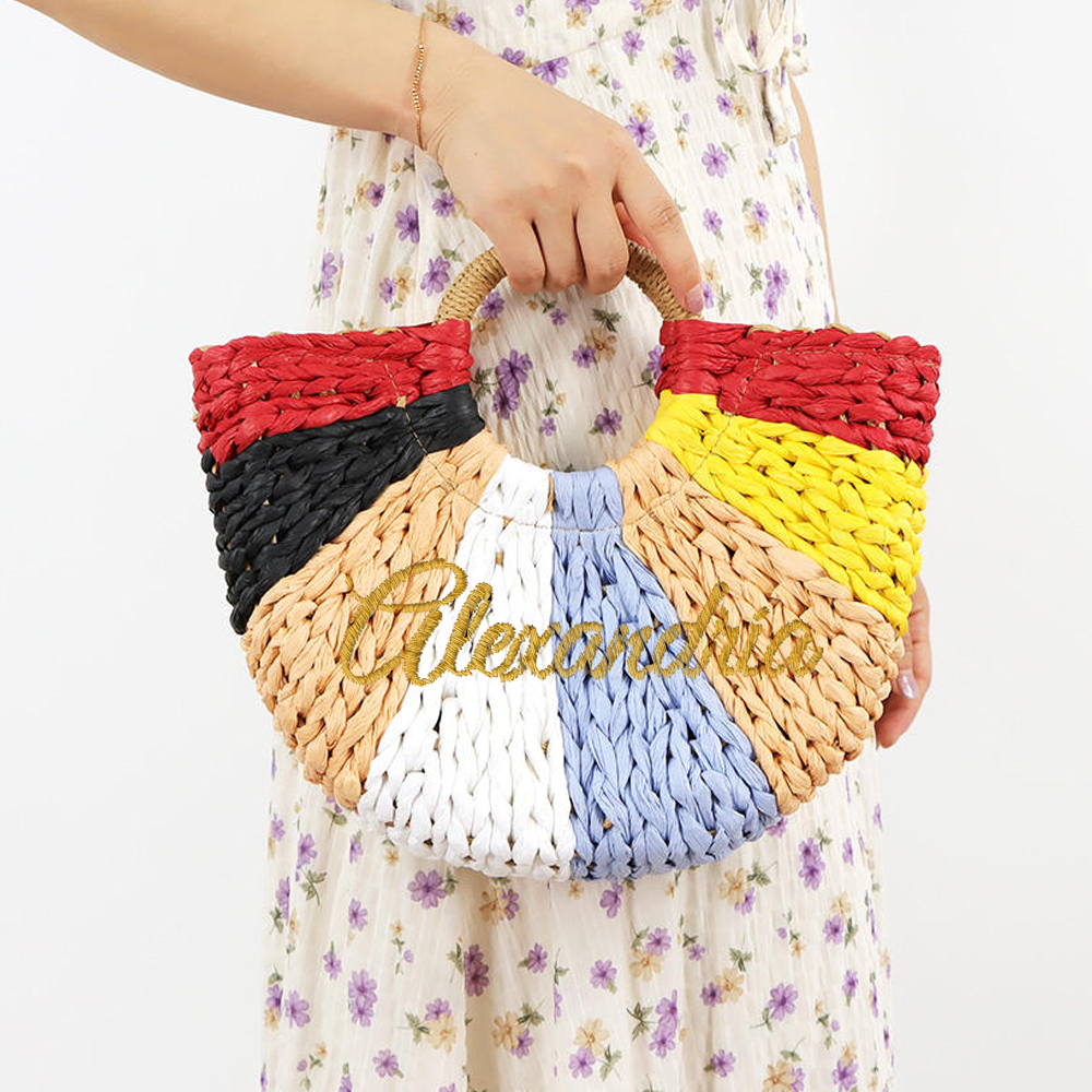 Custom Branded Crochet Straw Beach Bag