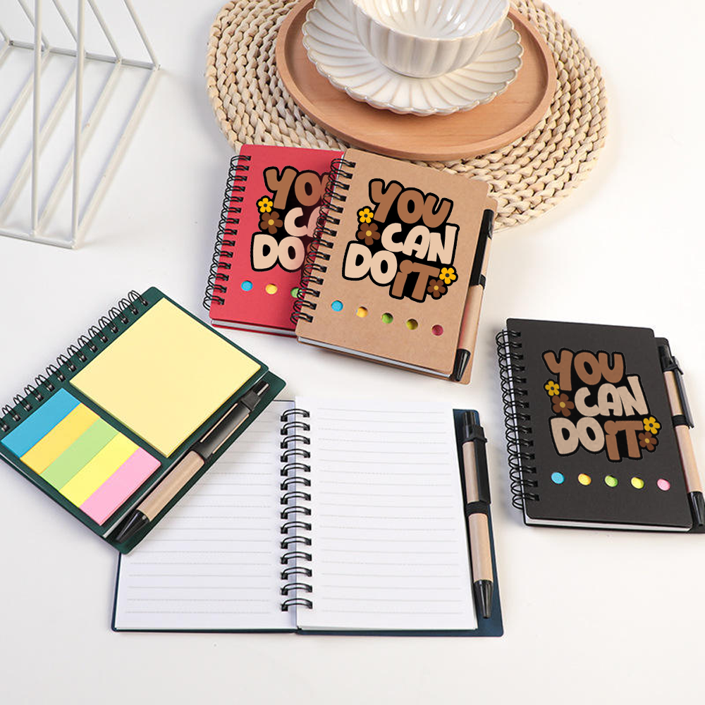 Custom Kraft Notebook & Sticky Notes Set