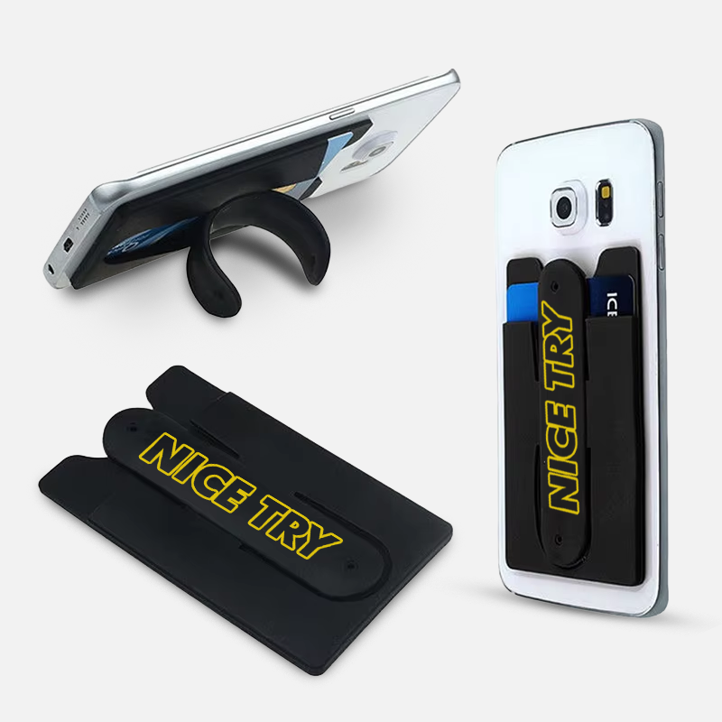 Custom Logo Silicone Phone Wallet Stand