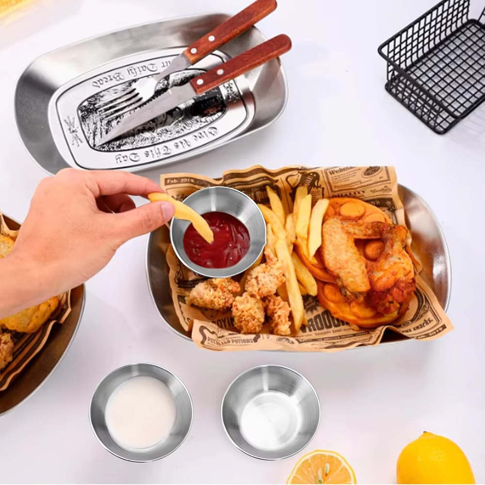 Custom Logo Stainless Steel Sauce Dishes