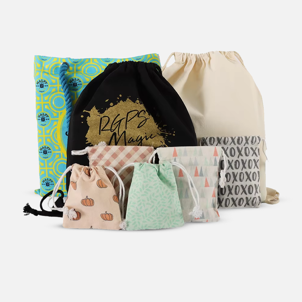 Custom Branded Foldable Canvas Drawstring Bag