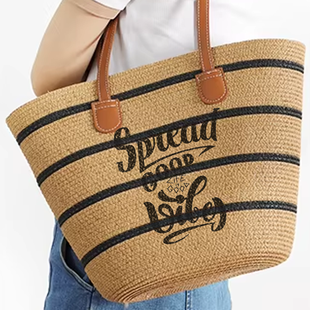 Custom Branded Crochet Straw Beach Bag