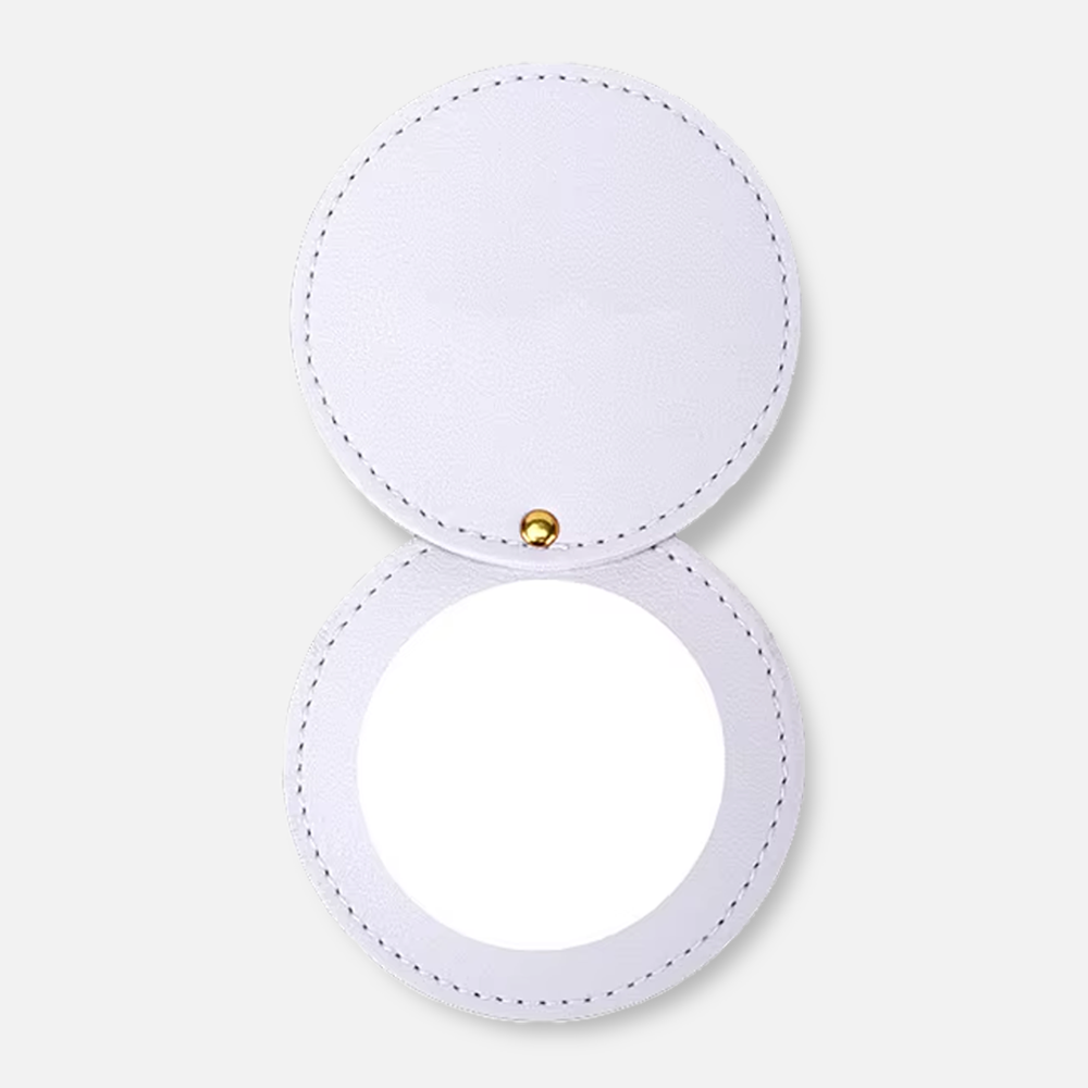Custom Logo Rotatable Leather Compact Mirror