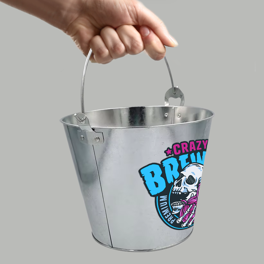 Custom 5L Galvanized Metal Ice Bucket
