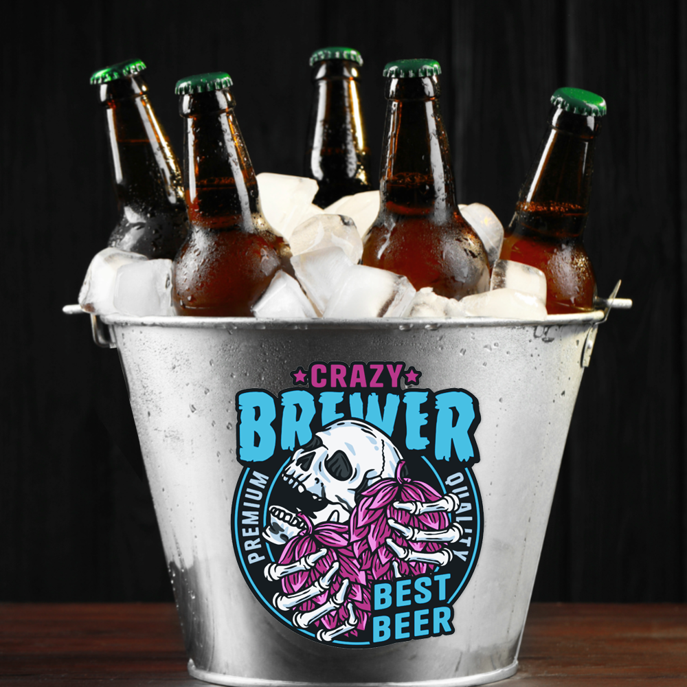 Custom 5L Galvanized Metal Ice Bucket