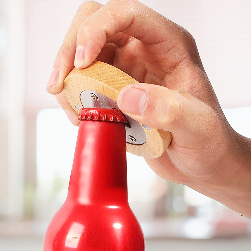 Custom Logo Wooden Magnetic Bottle Opener