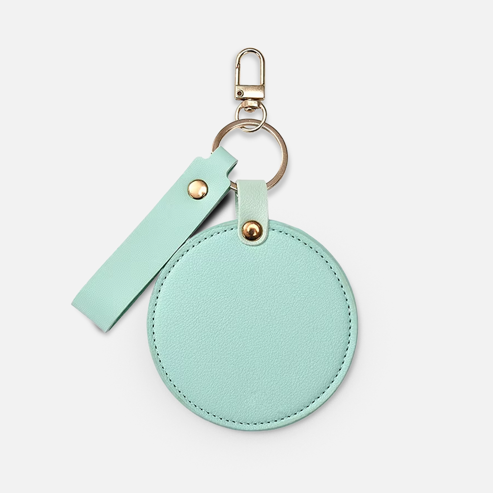 Custom Logo Compact Pocket Mirror Keychain