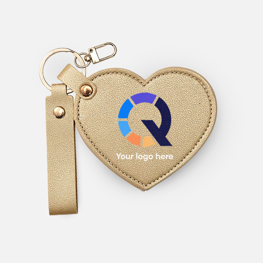 Custom Logo Heart Shaped Pocket Mirror