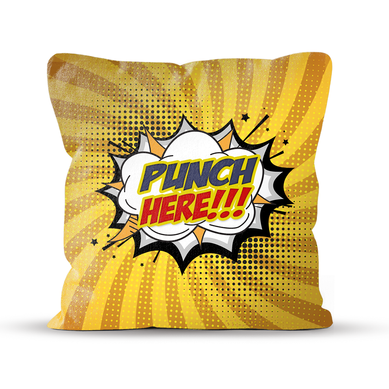 Epic Comic Style Punch Here Pillow